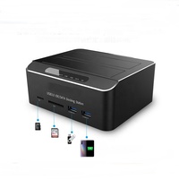 Black 2 bay usb 3.0 3.5 zoll externe festplatte gehäuse SATA/IDE INTERFACE mit SD TF CARD Reader Für 2.5 & 3.5 Inch HDD SSD