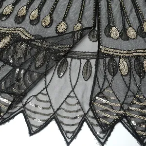 Chales de Mujer Estilo Flapper Años 20, con Cuentas y Lentejuelas, Estilo Art Deco, Capa de Noche, <span class=keywords><strong>Bolero</strong></span>, Cubrevestido, Accesorio de Disfraz para <span class=keywords><strong>Fiesta</strong></span> Gatsby - Product Image 6