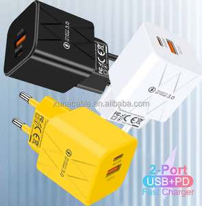Cargadores coloridos 1U1C QC3.0 + PD25W <span class=keywords><strong>Cargador</strong></span> <span class=keywords><strong>de</strong></span> color <span class=keywords><strong>de</strong></span> carga rápida <span class=keywords><strong>Cargador</strong></span> <span class=keywords><strong>de</strong></span> viaje portátil PD25W Cabezal <span class=keywords><strong>de</strong></span> carga rápida - Product Image 1