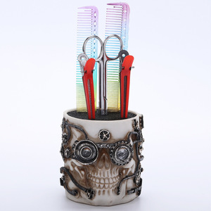 Skull Shaped Scissor Holder With Comb For Hairdressing Tools Salon Decoration Durable <b>Plastic</b> Design - Product Image 3