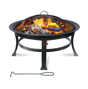 Juego <span class=keywords><strong>de</strong></span> Muebles <span class=keywords><strong>de</strong></span> Patio <span class=keywords><strong>de</strong></span> Carbón Vegetal con Chimenea, Brasero, Fogata, Chimenea Exterior con Chimenea para Patio, Jardín, Patio Trasero, Metal Negro - Product Image 6