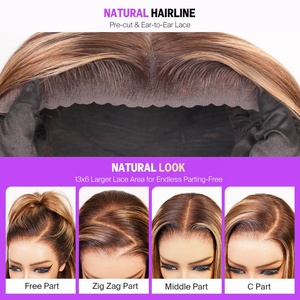 <span class=keywords><strong>Perruque</strong></span> bouclée bohème transparente HD 13x6 avec dentelle frontale, mèches, sans colle, avec cordon de serrage, en cheveux humains naturels, boucles naturelles - Product Image 4