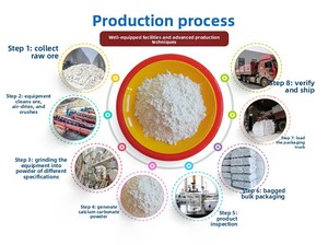 Vente directe d'usine de carbonate de calcium léger Caco3 en poudre pour la fabrication de papier et de peinture, haute blancheur - Product Image 2