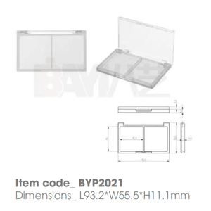 Pot en plastique transparent à double compartiment avec logo personnalisé pour fard à paupières, anticernes, fond de teint, blush, bronzer, illuminateur et contour - Product Image 1