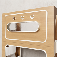 Lit superposé moderne en forme de capsule spatiale avec échelle, en bois écologique, pour chambre d'enfant, crèche, garderie