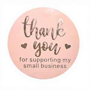 FX Popular Self-<b>adhesive</b> Round Thank You Stickers Hot Stamping for Envelope Shopping Gift Packaging Customized Sticker <b>Roll</b> - Product Image 4
