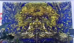Tùy chỉnh mờ sodalite màu xanh quartzit kỳ lạ Backlit Bolivia màu xanh đá cẩm thạch tường Bảng điều khiển slab cho bảng đá granit - Product Image 2