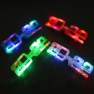 Plastic Light Up 2022 Glasses 2022 Led Party Glasses Led Flashing New Year 2022 Glasses