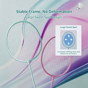 Tournament Badminton Racket, Carbon Fiber Graphite Professional Racket, Lightweight Attack Racket with <b>String</b> for Smash Play - Product Image 5
