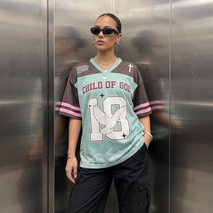 Camiseta de Fútbol Personalizada con Hombros Caídos y Malla, Diseño Religioso Cristiano, Unisex para Adultos, Todas las Temporadas, 140g, Impresión Digital - Product Image 2
