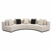 Canapé lounge spacieux et minimaliste en tissu |   Ensemble modulaire multi-places SpaceMulti avec coussins amovibles pour salon familial et villa, modèle JM