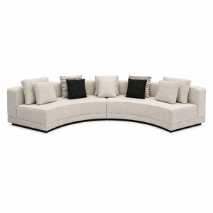 Canapé lounge spacieux et minimaliste en tissu |   Canapé modulaire multi-places avec coussins amovibles pour salon familial ou villa - Product Image 4