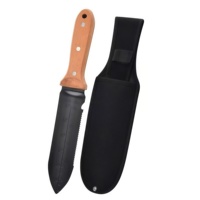Couteau de jardinage Hori Hori durable, couteau de poche à lame dentelée pour désherber, creuser et découper le sol, avec étui