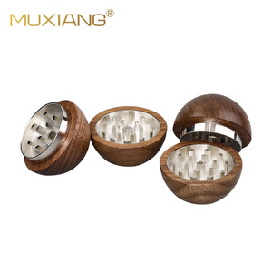 Muxiang Wooden Smoke Grinder Round Metal Inner Parts Customizable For Smoking Accessories - Product Image 3
