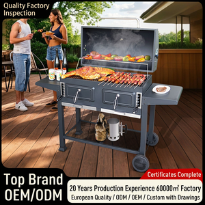 Parrilla de Carbón Grande y Resistente con Doble Puerta y Altura de Cocción Ajustable para Patio, Jardín y Barbacoa al Aire Libre - Product Image 3