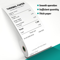 Rouleau de papier thermique 57x50mm Rouleaux de papier thermique pour imprimantes de point de vente 100% pâte de bois pure Options sans noyau/avec noyau