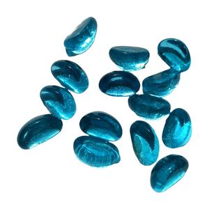 Anacardos de cristal azul <span class=keywords><strong>caribeño</strong></span> al por mayor para hoguera, rocas de vidrio templado de alto brillo para chimenea natural o propano - Product Image 1