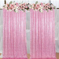 Rideau de paillettes dorées style nordique, draperie transparente à fixer sur un tringle pour la décoration d'hôtels, mariages et banquets