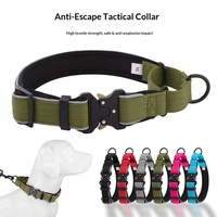 Collier tactique réfléchissant 2 en 1 pour chien, rembourré en néoprène avec boucle et poignée robustes, accessoires pour animaux de compagnie