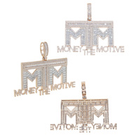 MTM Buchstaben-Anhänger Halskette Passend für 12mm Kette Herren Hip-Hop Schmuck Großhandel