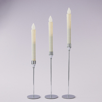 Lot de 3 bougeoirs décoratifs modernes en fer plaqué cuivre pour centres de table de mariage
