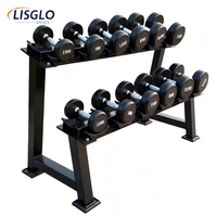 Support de Rangement Commercial pour Haltères à 3 Niveaux en Acier Robuste – Prise en Charge de 12 Paires d'Haltères – Utilisation Intérieure – Unisexe – Gym et Fitness