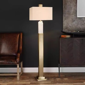 Lampadaire avec base en travertin 56x170 cm, source de lumière LED pour la décoration du salon et de la chambre - Product Image 1