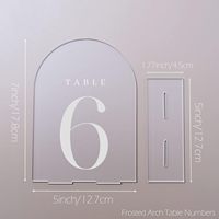 Numéros de table de mariage en acrylique mats et givrés, imprimés en sérigraphie, avec supports, pour décoration de réception et de fête, best-seller transfrontalier
