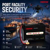 Baterai Drone VIWIPOW Kustomisasi Arus Tinggi Semi-Solid State 27000mah 44.4V 5C Lithium Ion Paket Baterai Drone Pengiriman Cepat