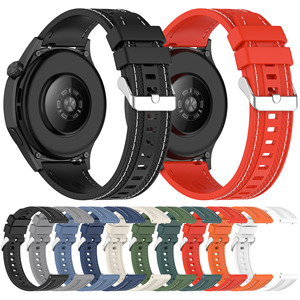 Correa Tschick Universal de silicona con costura de 22mm para reloj Xiaomi S1 S2 S3 S4 banda para Huami <span class=keywords><strong>Amazfit</strong></span> <span class=keywords><strong>GTR</strong></span> 2 2E 3 3pro <span class=keywords><strong>4</strong></span> correa de reloj - Product Image 2
