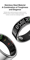 Nouvelle bague connectée tendance 2026 R11C en acier inoxydable, contrôle par application, moniteur de stress et d'oxygène sanguin, modes multisports, compatible Android/iOS, étanche