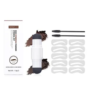 Cejas mejorar polvo impermeable ceja sello Kit pigmento ceja crema sello Kit plantilla ceja sello modelado Etiqueta Privada