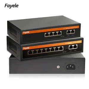 CCTV POE saklar standar 48V, untuk kamera IP keamanan 4CH 6Port 65W 8CH 10 Port 120W 100Mbps IEEE 802.3 af/at catu daya POE