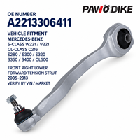 Rakitan Strut Lengan Kontrol Bawah Depan OE A2213306411 untuk Mercedes Benz W221 W216 S280 S300 S320 S350 S400 Kit Sasis Mobil