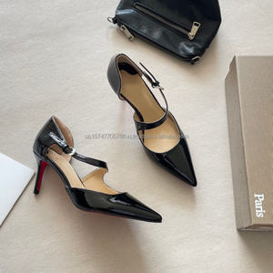 Zapatos de Novia de Lujo para Mujer, Tendencia 2026, Zapatos de Tacón Alto Blancos para Boda, Suela Roja, Tacones Finos de 9 cm, Parte Superior de Charol, Verano Otoño - Product Image 5