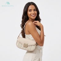 Tas Bahu Kasual Wanita Vintage dengan Tali Tunggal PU Gaya Desainer Elegan untuk Penggunaan Sehari-hari dan Pesta Malam.