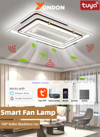 Ventilateur de plafond intelligent sans pales avec lumière et télécommande, lampe ventilateur sans pales, lumière LED intelligente pour la maison et la chambre