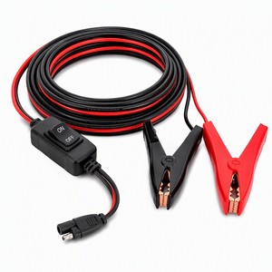 SAE Verlengkabel Automotive Bedradingskabel Assemblage 8FT 16AWG IP65 Waterdicht met Aan/Uit Schakelaar Gouden Clips 12V-60V DC - Product Image 1