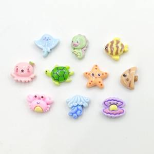 100 Piezas al por Mayor de Adornos de Resina con Forma de Animales Marinos de Dibujos Animados, Estrellas de Mar, Peces, Tortugas, Pulpos, para Manualidades - Product Image 1