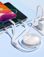 Kabel Pengisian Daya Cepat USB Type-C Micro 3-in-1 100W Retractable 1.2m dengan Logo Kustom untuk Ponsel, Printer, Pilihan Hadiah