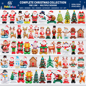 Ballons gonflables <span class=keywords><strong>de</strong></span> Noël en aluminium, décorations <span class=keywords><strong>de</strong></span> fête pour présentation au sol, thèmes Père Noël et Arbre <span class=keywords><strong>de</strong></span> Noël - Product Image 2