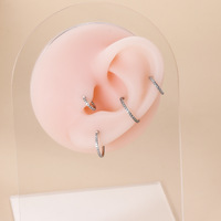 Implant 16G ASTM F136 CZ 6mm 8mm 10mm 12mm Anneau articulé Clicker pour septum et piercing de cartilage