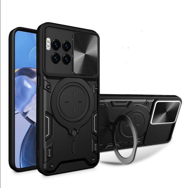 Anti-Drop Magnetic Car Bracket Shockproof Shell Phone Case for T-Mobile REVVL 7 Pro Ring Stand Back Cover for REVVL V+ 5G