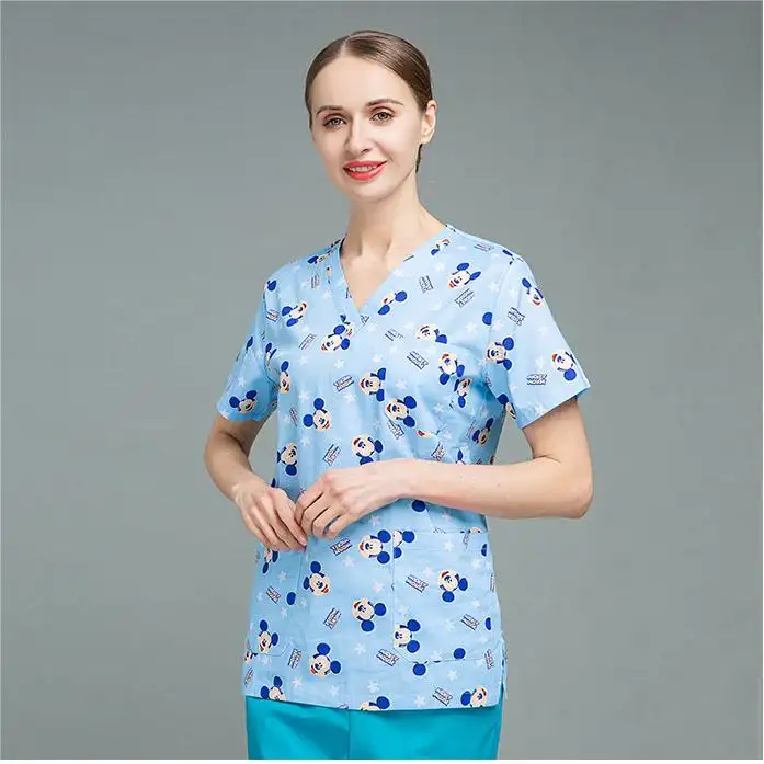 Venta al por mayor de fábrica de China camiseta de verano Doctor enfermera Scrub camiseta de secado rápido trabajo médico Scrub Top ropa