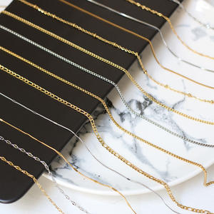 Collection de chaînes personnalisées en acier inoxydable plaqué PVD 18 carats, chaînes Figaro empilables, chaînes à maillons, chaînes délicates dorées pour un usage quotidien - Product Image 2