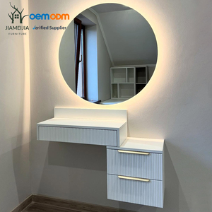 JIAMEIJIA卸売 新デザイン 高級壁掛けドレッシングテーブル 丸型LEDミラーと引き出し付き - Product Image 1