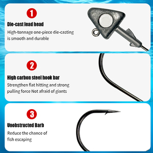 Hameçons de pêche Swimbait avec tête de jig, leurres lestés pour la pêche en eau salée et en mer - Product Image 3