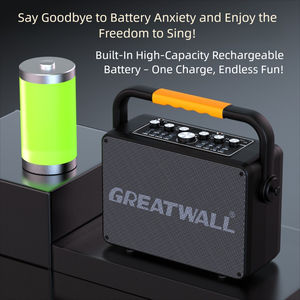 เครื่องคาราโอเกะกลางแจ้ง 100W พร้อมไมโครโฟนคู่ ลำโพงบลูทูธ เครื่องเล่นเพลงพกพาสำหรับงานปาร์ตี้และการร้องเพลง - Product Image 6