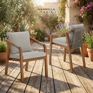 Modern Outdoor <b>Garden</b> <b>Chair</b> Cushioned Rocking Armchair <b>Stackable</b> Rope Back Patio Seating for Villa Courtyard Hotel - Product Image 3