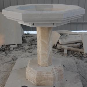 Fábrica al por mayor Hermosa mano tallada mármol natural barato Iglesia Católica fuentes bautismales - Product Image 5